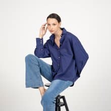 BASIC // navy // women oversized shirt