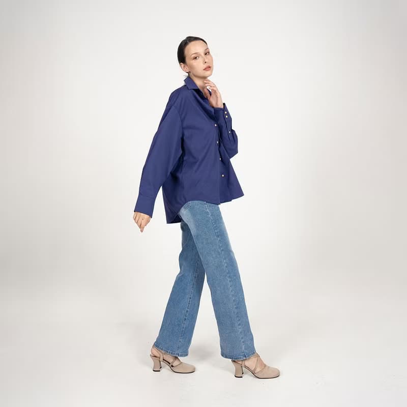 BASIC // navy // women oversized shirt