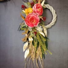 新春祈福注連繩掛飾 索拉牡丹花乾燥花 新居落成開幕誌慶喬遷之喜