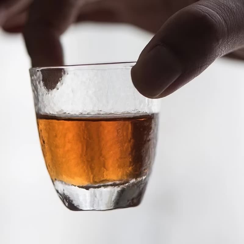 聞說|日式錘紋玻璃品茗杯 小號簡約豎杯耐熱玻璃茶杯 透明水杯