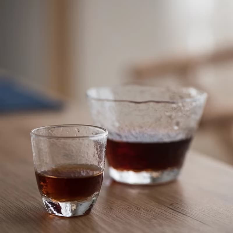 聞說|日式錘紋玻璃品茗杯 小號簡約豎杯耐熱玻璃茶杯 透明水杯