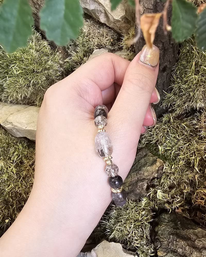 黑髮晶貔貅設計款/守護/水晶手鍊/正能量/招財/好磁場