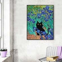 CAT‧鳶尾花_掛畫_動物系列_台灣製造 兩個工作天快速出貨