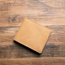 短皮夾 雙折式 輕薄 鈔票分類 簡約風 精品短夾 駝色