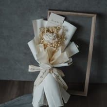 /小型永生花束/ 皎月額吻•雪白 情人節禮物 生日禮物 永生花禮