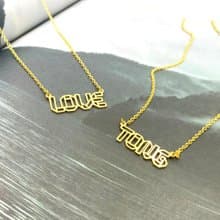 Customized Necklace, English Name Necklace, girlfriend gift, Gold Plated Brass