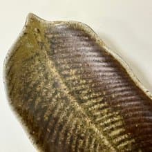 柴燒葉盤 點心盤  木材燒製 落灰 自然紋理