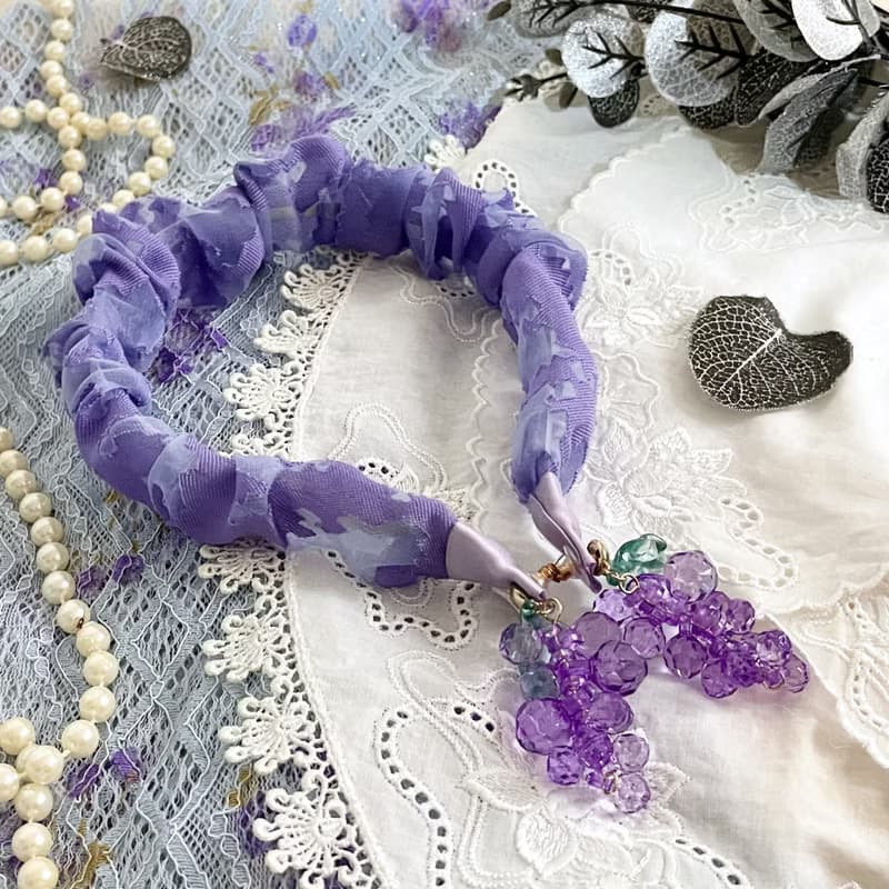 皺褶綴飾髮箍/ 耳環頭箍 透紗 細版 細邊 新娘頭飾 髮窟 髮飾