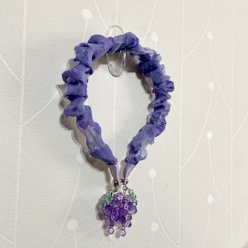 皺褶綴飾髮箍/ 耳環頭箍 透紗 細版 細邊 新娘頭飾 髮窟 髮飾