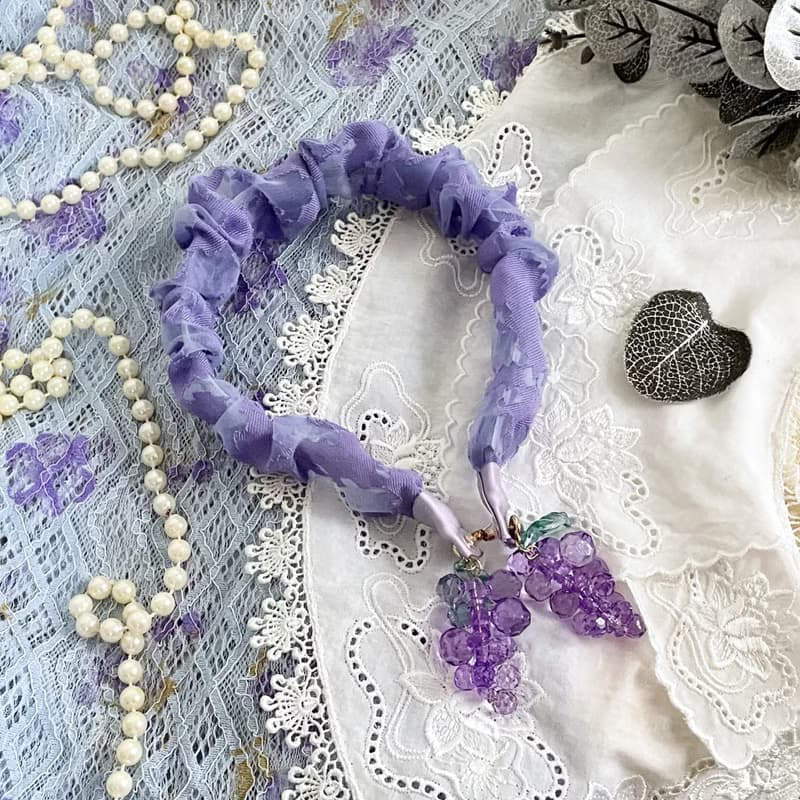 皺褶綴飾髮箍/ 耳環頭箍 透紗 細版 細邊 新娘頭飾 髮窟 髮飾