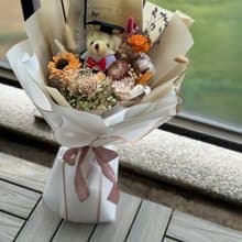 畢業花束 小熊 幼稚園 乾燥花束 永生花束