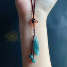 夏日 祈願 天然翡翠 手工雕刻 佛手 保平安 禮物 手機掛 長輩禮