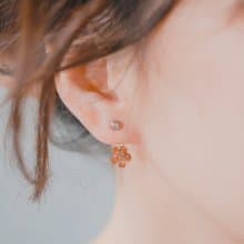 低語桔梗花 - 玫瑰金色 * 耳環