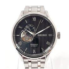 【日本直送 中古美品】セイコー SEIKO 腕時計 4R39-00W0 プレザージュ ジャパニーズガーデン ステンレススチール シルバー