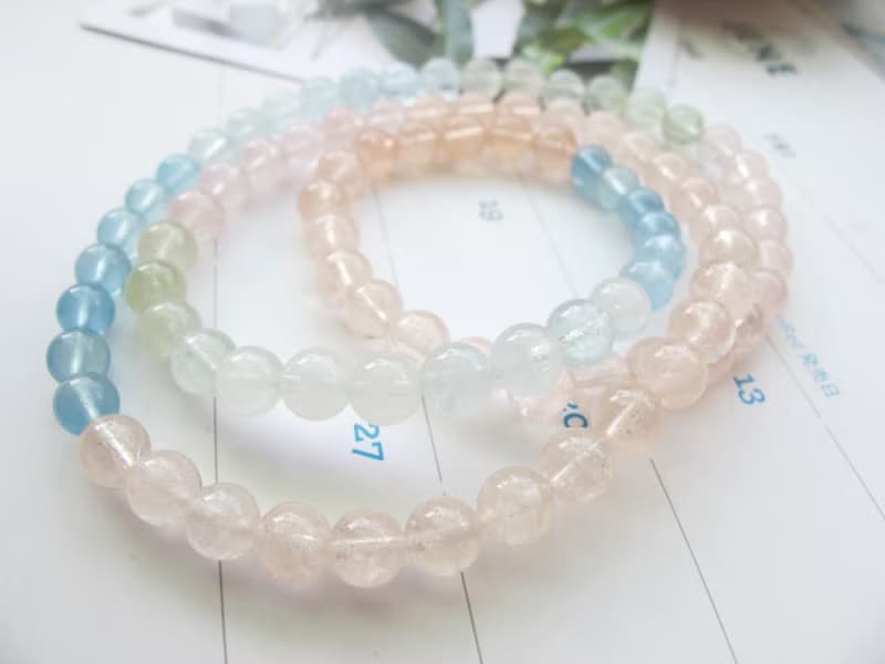 摩根石6mm三圈漸層色手鍊【糖果屋】清純 優美 可愛
