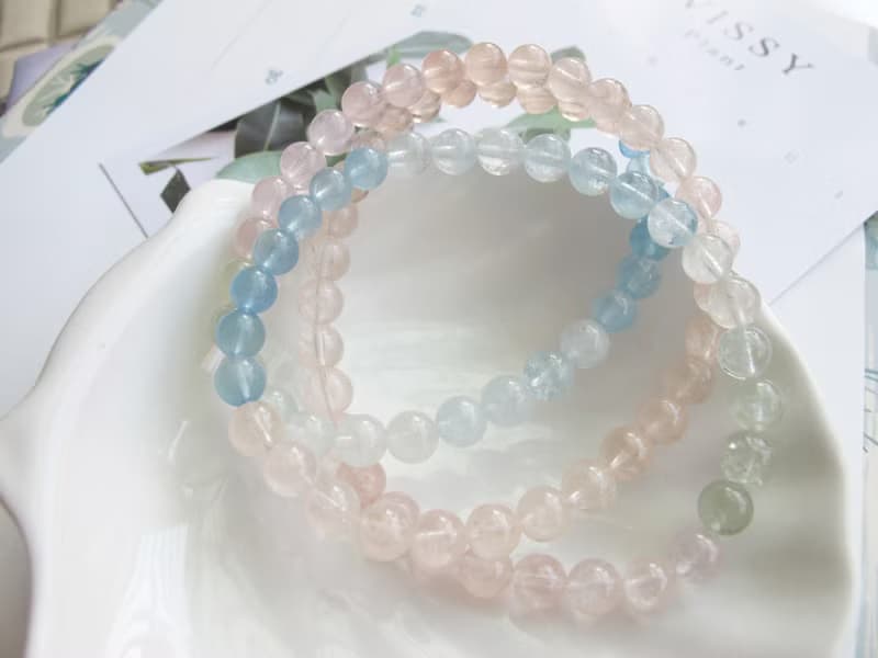 摩根石6mm三圈漸層色手鍊【糖果屋】清純 優美 可愛