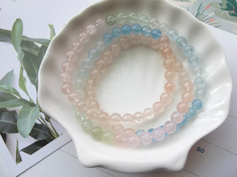 摩根石6mm三圈漸層色手鍊【糖果屋】清純 優美 可愛