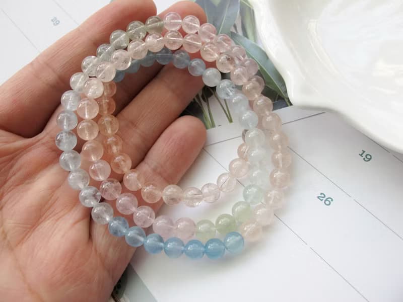 摩根石6mm三圈漸層色手鍊【糖果屋】清純 優美 可愛