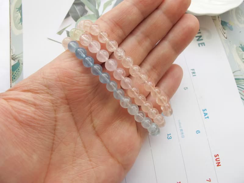 摩根石6mm三圈漸層色手鍊【糖果屋】清純 優美 可愛