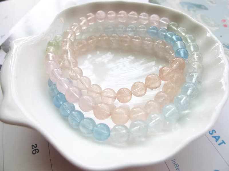 摩根石6mm三圈漸層色手鍊【糖果屋】清純 優美 可愛