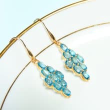 Edith & Jaz • 藍托帕斯石氣質菱形純銀耳環