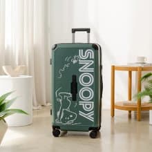 【Snoopy史努比】28吋前提把胖胖箱 行李箱 旅行箱-綠色