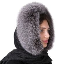 Women's Fur Hood Real Fox Fur Hat Arctic Fox, Blue Frost Fur Russian Fur Hat