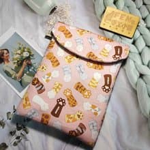 袋物系列-日本厚棉布粉色貓掌貓腳掌款-7.8吋電子書保護套-收納袋