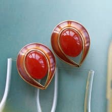 Vintage Jewelry 西洋古董飾品 TRIFARI 甜潤摩登 夾式耳環