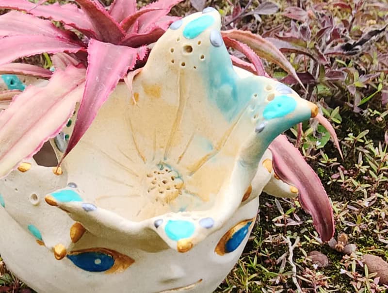 O唯一O花朵皇冠森林精靈*陶製盆器*開幕.新居.升遷.生日.盆栽禮品