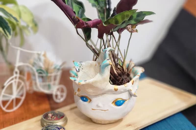 O唯一O花朵皇冠森林精靈*陶製盆器*開幕.新居.升遷.生日.盆栽禮品