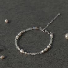 Pearl Bracelet—Moon I 月光石天然珍珠手鍊