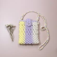 獨家設計 Macrame 三色編織小包 背帶可調整-紫色
