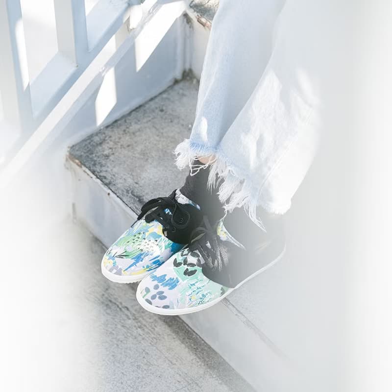 日系推薦【牛津日】森與花 日本花 帆布鞋 水彩風