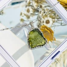 天然捷克隕石6.4g純銀繞線鑲嵌項鍊高頻率磁場增強能量避邪擋煞