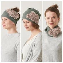フラワーメッシュトルネードターバンヘアバンド/ キャップ ニット帽 医療用帽子 レディース メッシュ