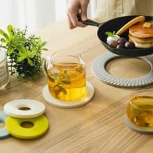 EASY KITCHEN 幾何紋矽膠隔熱墊組+杯墊組
