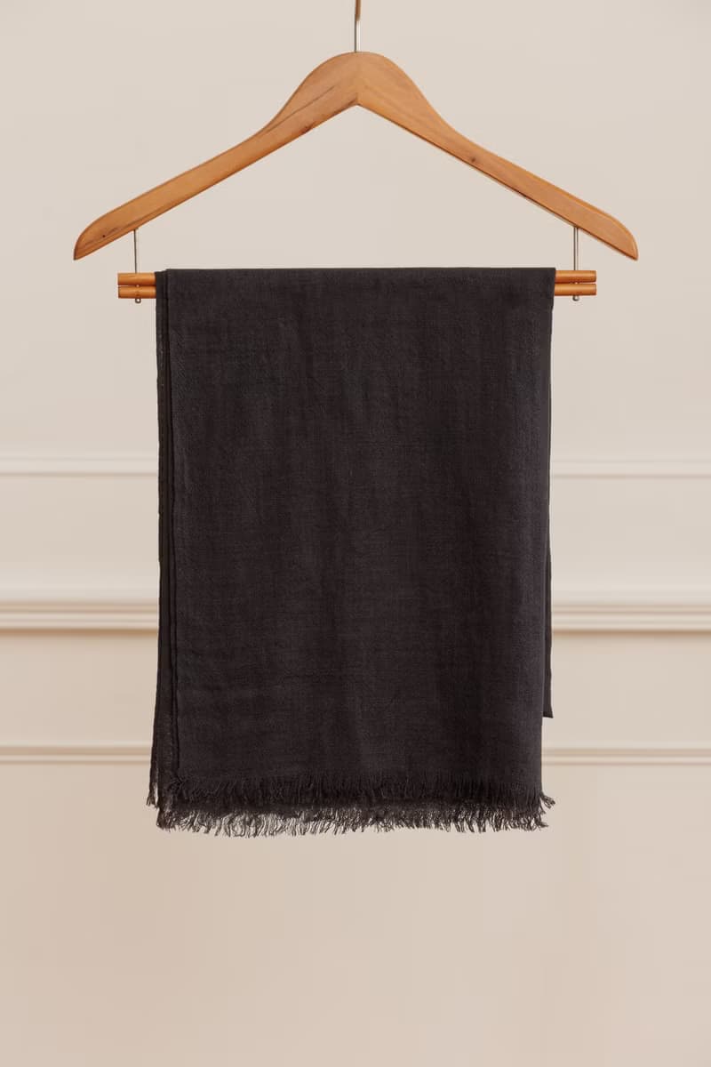 CASHMERE 精薄超高支紗喀什米爾披肩 | CHARCOAL |