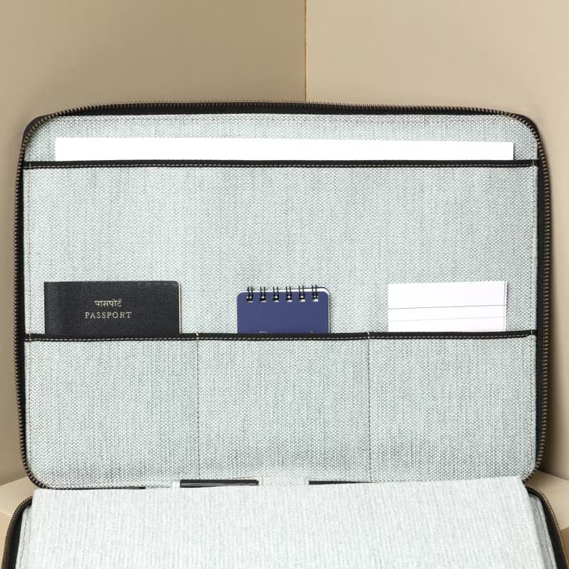 Leather Laptop Case with Zippers
