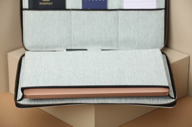 Leather Laptop Case with Zippers