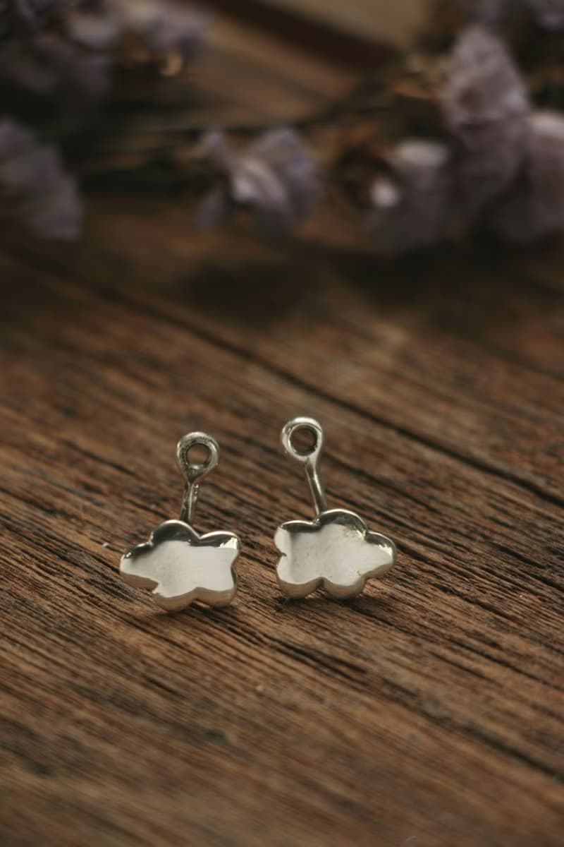 Cloud Rainbow Studs weather jewelry Jacket Font back Earrings Sterling Silver耳環