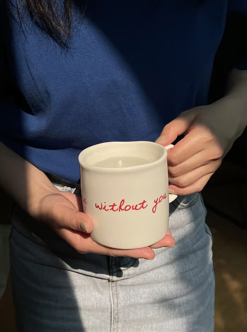 親密的話只對你/妳說 情侶杯 手工高溫陶瓷馬克杯 紅色手寫字