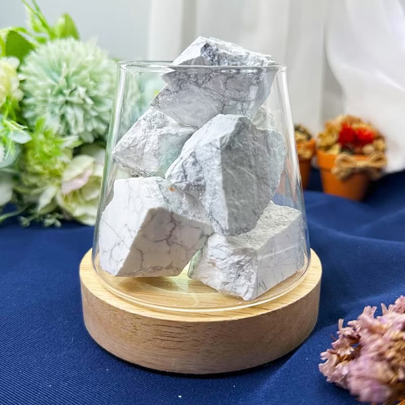 【MU工坊】白松石擴香石/水晶擴香燈/碎石/室內香薰/淨化小夜燈