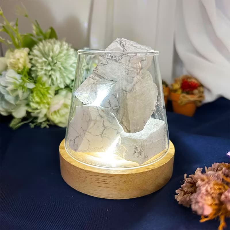 【MU工坊】白松石擴香石/水晶擴香燈/碎石/室內香薰/淨化小夜燈