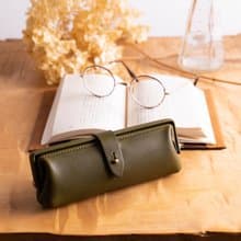 Paka-glass Slim #Olive イタリアンレザーの眼鏡ケース【入学祝】【就職祝】【カスタム可能なギフト】