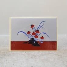 東方 日式插畫 禪風 盆栽 山石 花草 手繪新年賀片