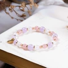 紫水晶  粉晶(馬粉)  月光石  橙月光石 手鍊 天然礦石水晶