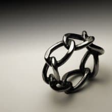 寬橢圓鍊條戒指