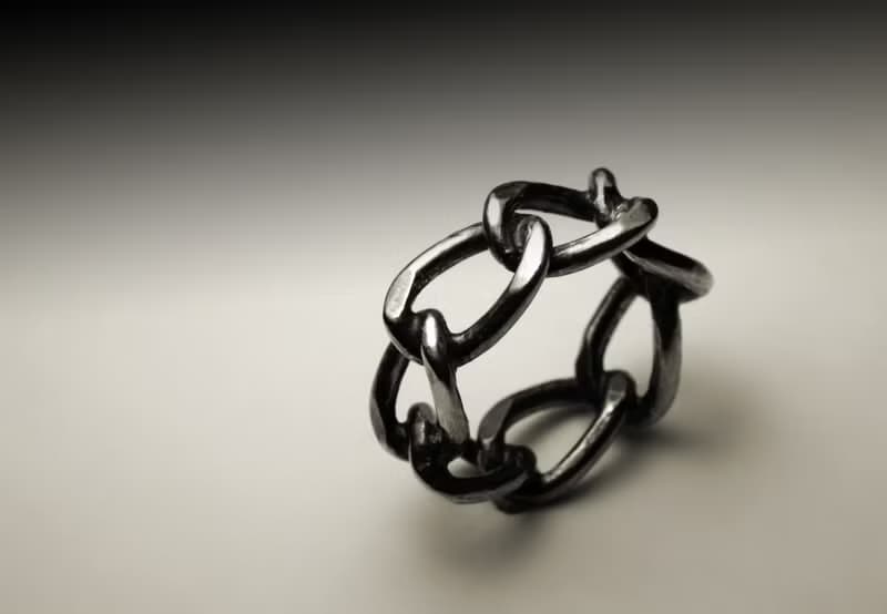 寬橢圓鍊條戒指