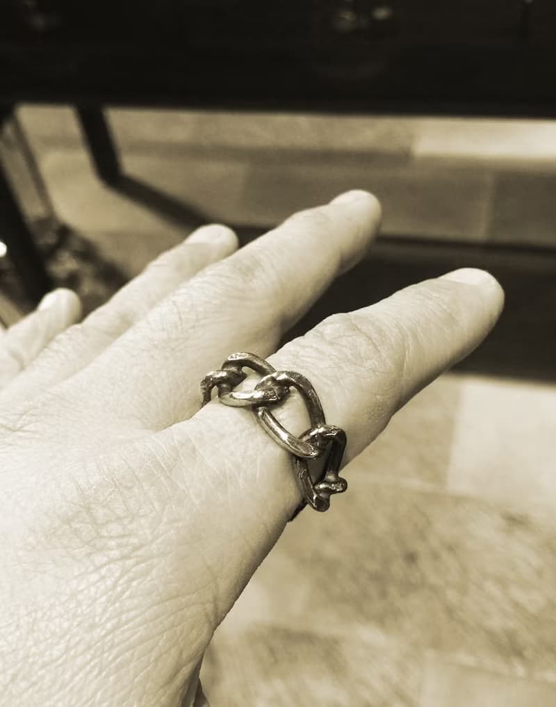 寬橢圓鍊條戒指